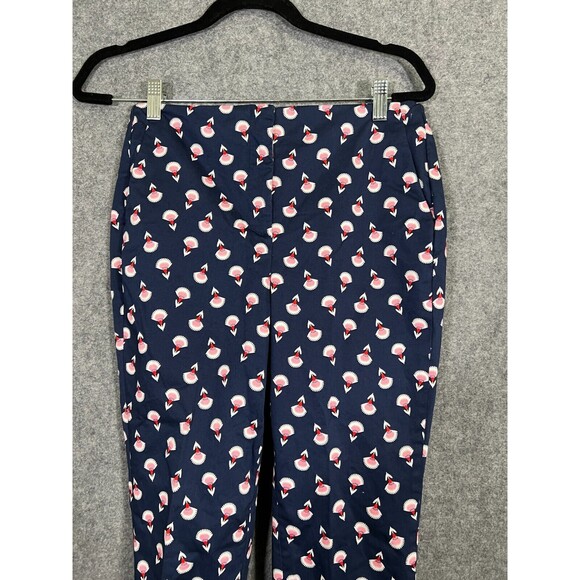 BODEN Pants Women 6 Regular Navy Blue Mid Rise Flat Front Tapered Leg Novelty - Picture 2 of 10